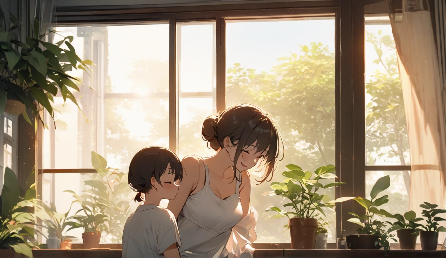 Pictures expressing a mother's tenderness