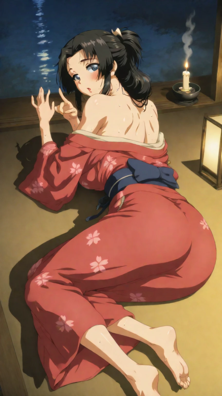 From back,Yor briar, Your forger, Black Hair, (Red eyes:1.5), Earrings, gold hair band, hair band, Long Hair, Side Lock, (Medium chest:1.2), angry,
break bare shoulders, clavicle, dress, Long sleeve, Off the shoulder, off-shoulder dress, off-shoulder sweater, red sweater, sweater, sweater dress, Thighs,(((white lace panties))),all fours,crawling,
break indoors,
break looking at viewer,
, break masterpiece ,8k unity wallpaper,anime key visual,highest quality, High resolution, unity 8k wallpaper, (shape:0.8),anime coloring,highly detailed face, detailed eyes,growing eyes,shiny skin,fine skin,white skin,dense skin,detailed hair,highly detailed legs,perfect lighting, Detailed CG, (perfect hands, perfect anatomy),High resolution,(Detailed wear ),slender limbs, delicate curves, dainty hands,figure:0.8,