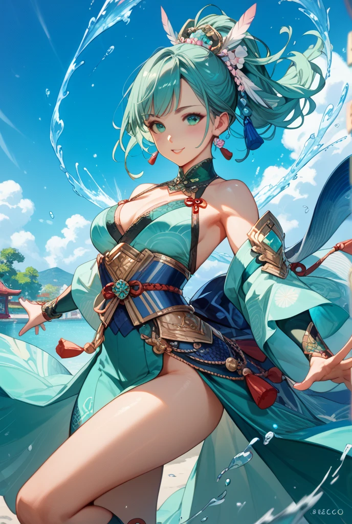 ((best quality)), ((masterpiece)), (detailed), Highest quality, Great quality, 16K, Unbelievably absurd, Very detailed, delicate and dynamic, Natural light, The particles reflect the rainbow colors, Diffuse reflection of light, Vortex of Light, Many rainbow-colored petals fall, Beautiful Western Castle, Shining Sun, 湖面にDiffuse reflection of light, Create amazing image effects, Upper body close-up, (, Cute sexy girl, , Passionate, Severe, Vibrant, Swinging a Sword. The Legend of Zelda)