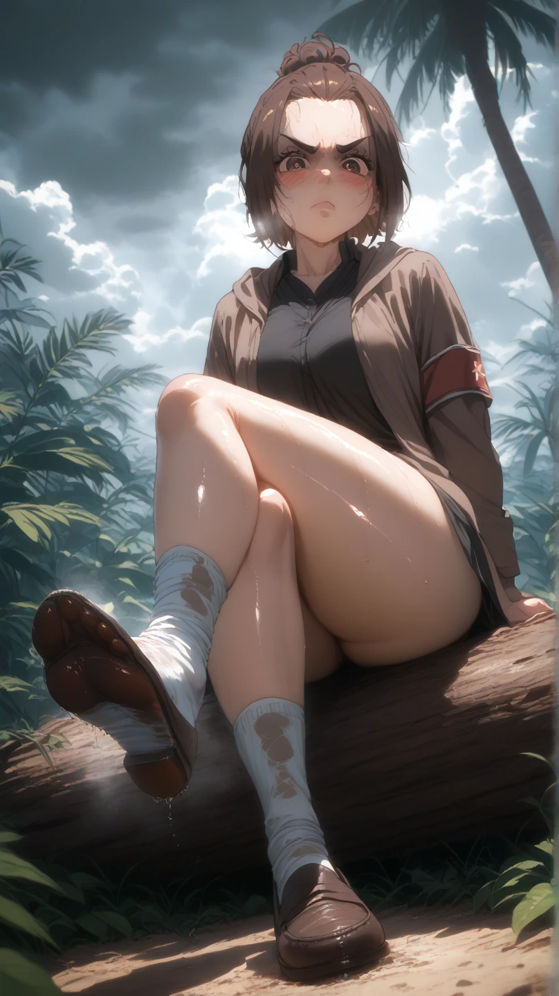 ((fullnude))、In the forest near the house、hanging from a tree with a noose around his neck、Suicide body of a young woman found、Was wearing a uniform、closing eye、Forced to take off her uniform from her dead girlfriend、Anatomically correct body composition、Normal balance of the human body、Draw pubic hair growing in the pushed open crotch、Accurate genital representation、I forcibly knocked her down.、Spread your legs and check your crotch、Leaking genitals spread with fingers、Observed with feces