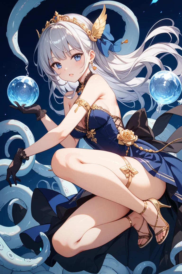Garota anime em uma tigela de bolha com bolhas flutuando em torno dela, anime fantasy illustration, Arte no estilo de Guweiz, Guweiz em Pixiv ArtStation, Digital anime illustration, fantasy book illustration, Guweiz em ArtStation Pixiv, arte do artbook, arte de anime digital detalhada, arte de fantasia de anime, a beautiful artwork illustration, estilo de arte de fantasia