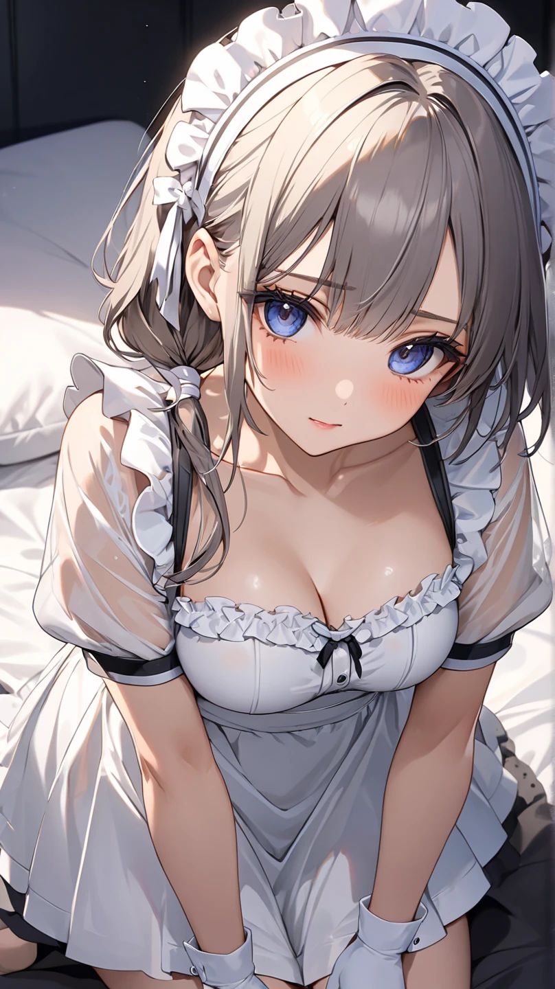 1 female,One beautiful woman,Wedding dress,garter belt,On all fours,Thin body type,Cute face,Big eyes,double eyelid,Thick lips,smile,Bob Hair,View your viewers,masterpiece, Very nice and beautiful,Japanese,gravure,fashionable,Fashion Model