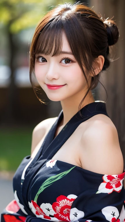 8k,Highest quality,(masterpiece:1.2),(Realistic),(Realistic:1.37),Ultra-high resolution,1 female college student,city,smile,Beautiful Eyes,Summer festival,(((Beautiful yukata))),Big Breasts,Perfect body,Perfect Fingers,Professional Lighting,gravure,Detailed face and skin texture,fine grain,RAW Photos