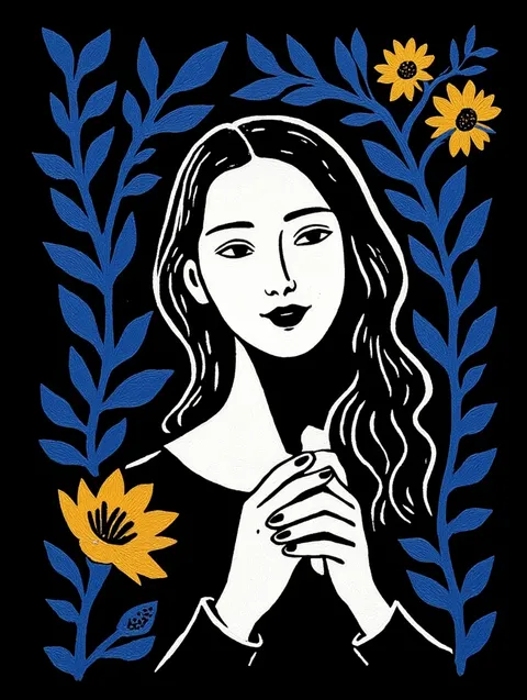 น้ำเงินสงบ ภาพประกอบ