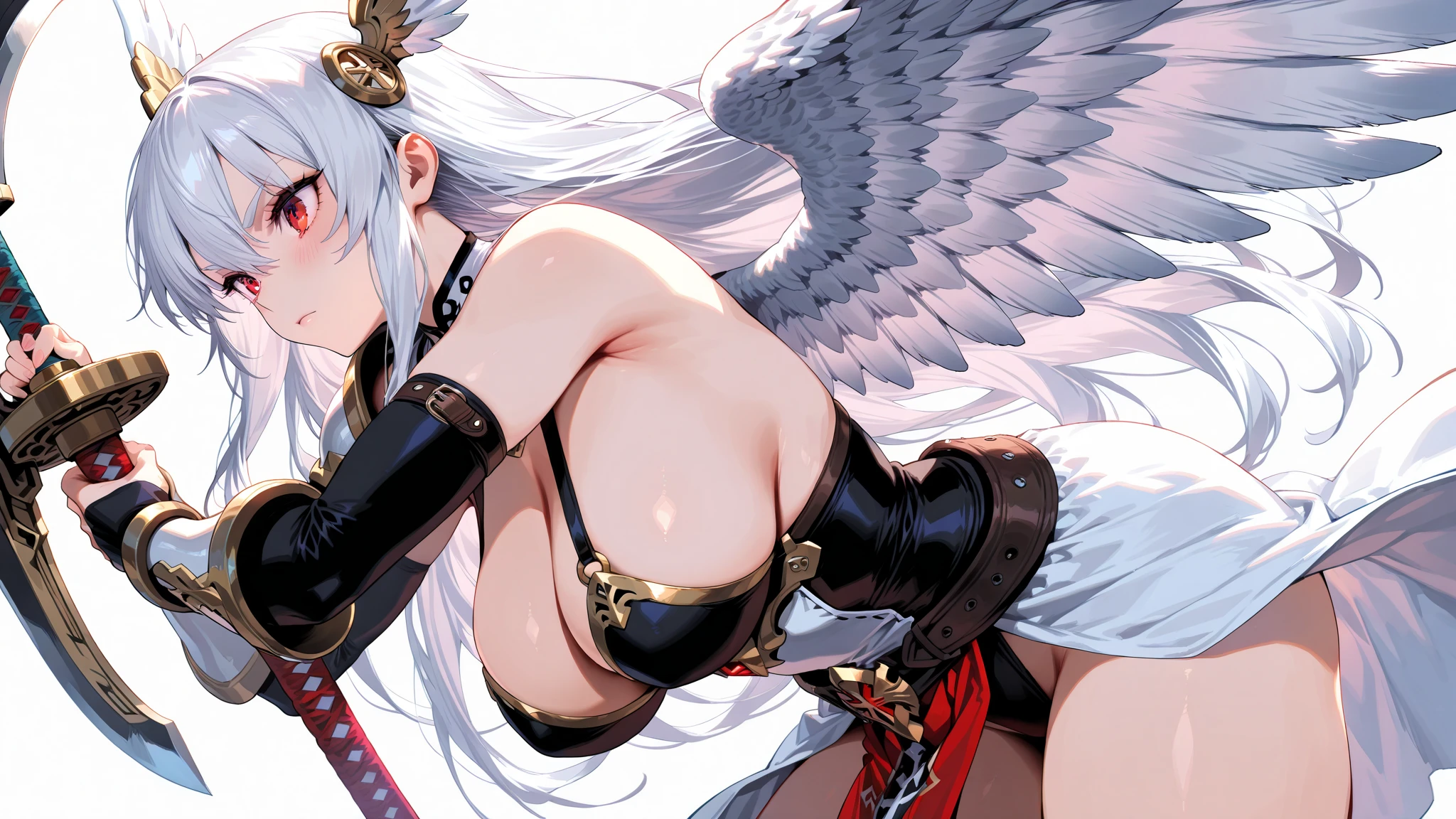 1girl,{{{masterpiece}}},best quality,cinematic lighting,outdoors,sky,detailed background,dynamic pose,dynamic angle,backlight,(large breasts:0.7),<lora:AICupidTech-22>, cupidtech,