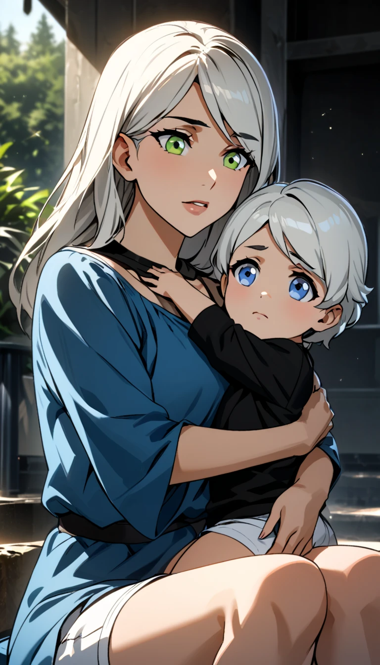 (Obra maestra:1.2), Mejor calidad, (illustration:1.2), (ultra detallado), hiper detalles, (delicado detallado), (detalles intrincados), (cinematic light, Mejor calidad Backlights),a loving mother and her two children a boy and a girl, (constituir), alto contraste, (mejor iluminacion, un extremadamente creado y hermoso), (cinematic light), vistoso,