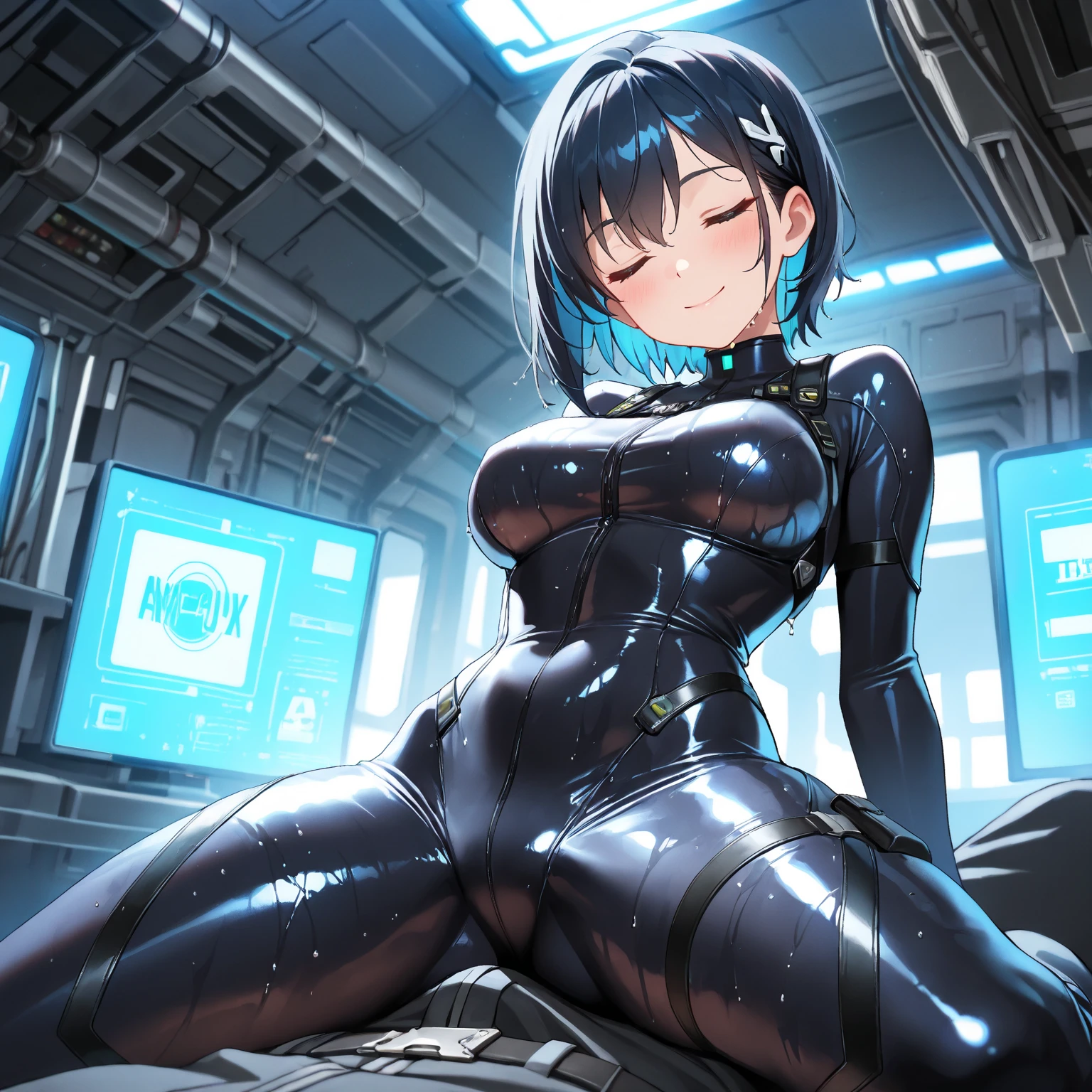 (best quality, masterpiece, absurdres, highres, ultra_detailed, dynamic angle:1.2), photography of (multiple girls:1.4), aztec, lama scuba helmet, feathered clothes, glowing cybernetics, on top of a citadel, (underwater:1.2), sea plants, fishes, bioluminescence, futuristic, sci-fi, (intricate details, hyperdetailed:1.15), (ultrahigh resolution textures), bokeh, (volumetric, cinematic, dim blue) lighting, caustics, depth of field, bubble helmet, space helmet, short hair, , looking up, CAT EARS, from below, , spread legs, space helmet, bubble helmet