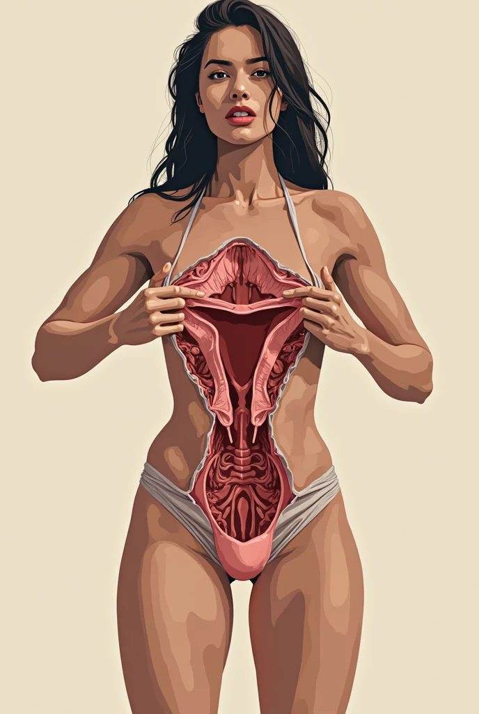 Draw a penis in the middle of some tits