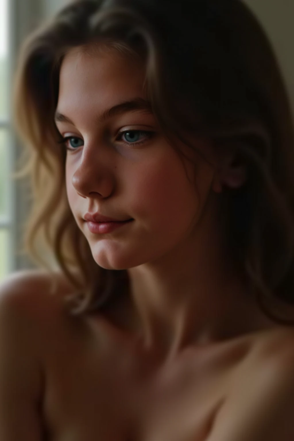 (Cinematic photo:1.3) From (Thigh-length photos:1.3),(skinny:1.3) Beautiful 15 year old girl, (complex brown hair), Highly detailed texture кожи, realistic texture кожи, looks straight into the camera, (looks at the viewer) ), pout, , Shine, Dramatic, Dreamy,, elegant, strange, gentle, Highly detailed, difficult, UHD Digital Photography, , skinny shoulders, Photo to the knees , beautiful young girl, big, Beautiful body, highly detailed full-length shot, Dreamy, , strange, gentle, detailed hair band, Highly detailed texture, realistic texture, digital painting, highly detailed photo, (art deco: 1 .хFromоралFromм:1.3),(Classic realotm:1.3),(Fujifilm Superia:1.3),, golden hour light, big breast, nude