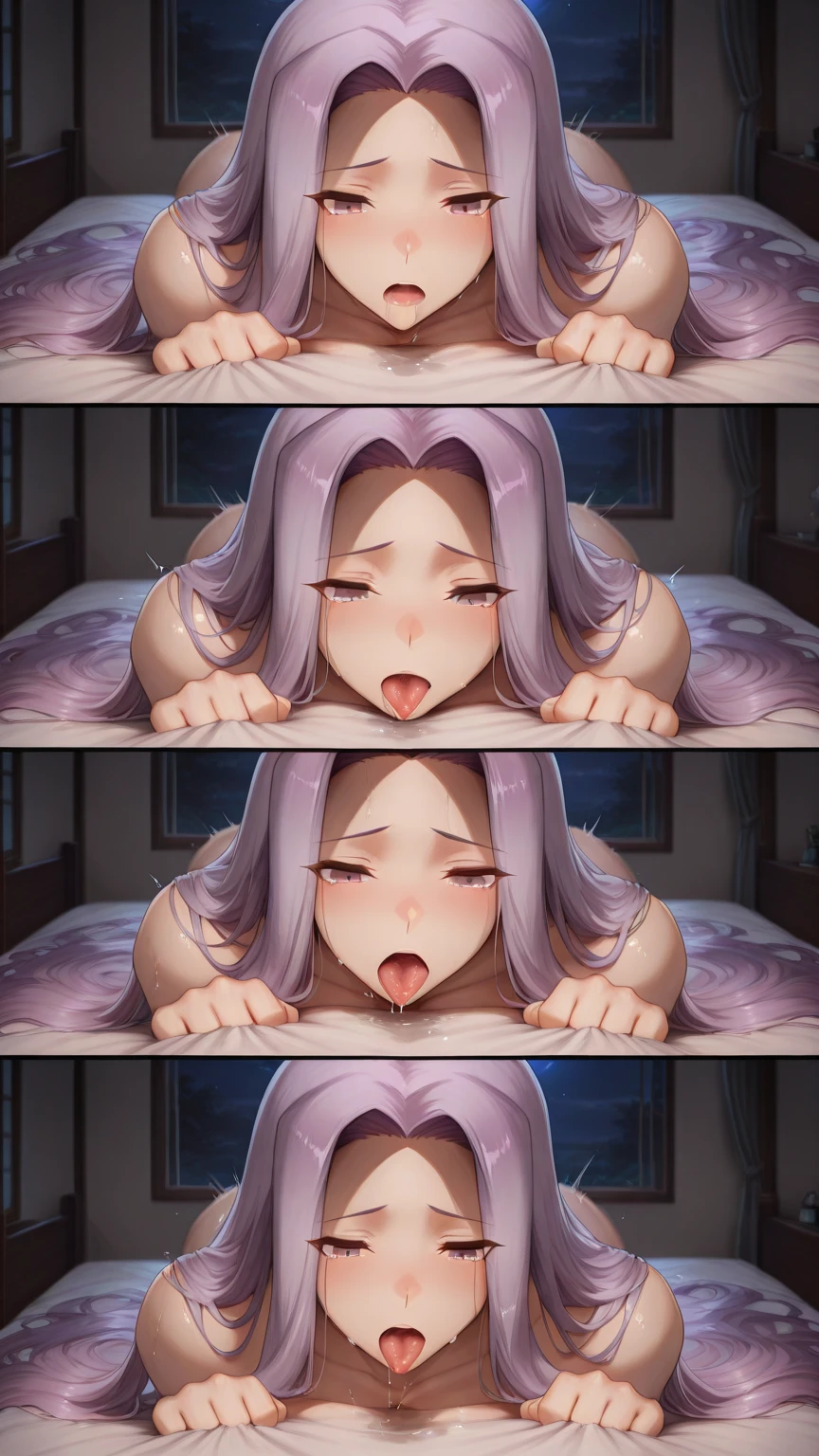 ((Masterpiece, best quality, high quality, highly detailed background)), ((city skyline window view, hotel bedroom, blue sky, laying in bed, spread legs, exposed pussy)), ((lady_nagant, large breasts, short hair, (nude), streaked hair, medium hair, pink hair)), ((blushing, shy, looking at viewer))