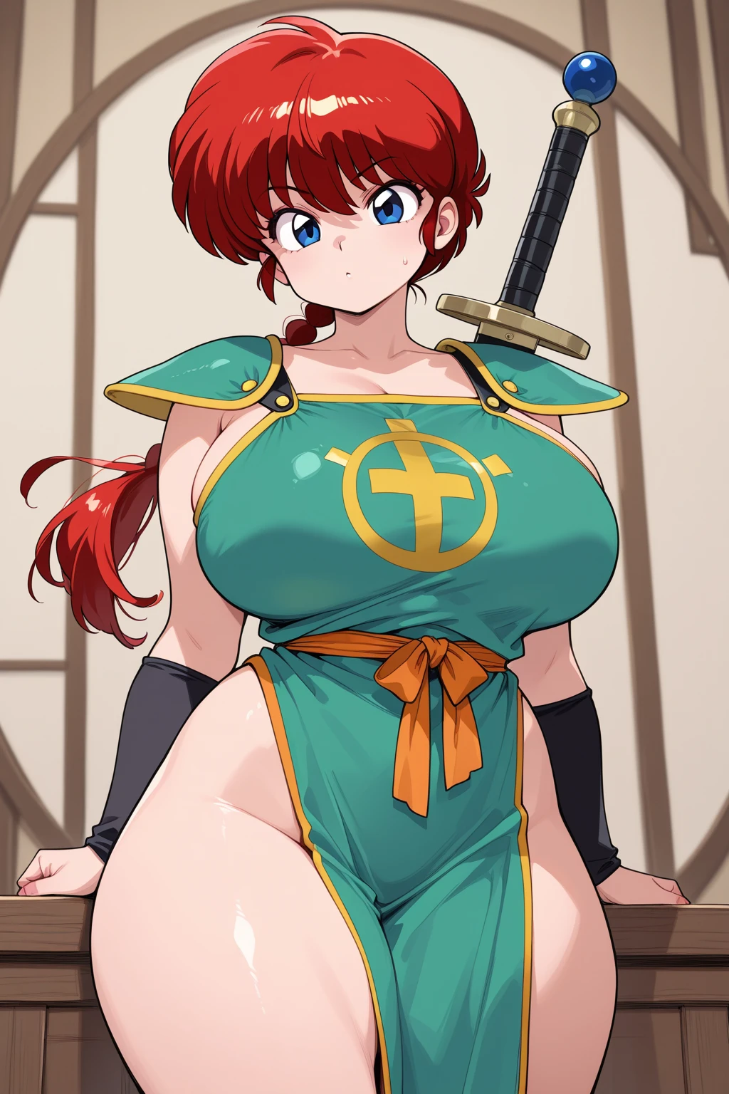 whole body、fullbody、(((Mature Woman)))(Key Visual, Light blue hair, Red eyes, Long hair priest \(dq3\) Orange see-through bodysuit,Bodysuit that exposes armpits、Very large breasts)(high quality, masterpiece, detailed), A woman being held captive(X-shaped adhesive stand)in stocks pose,Bondage xCross, (Show your hand, Stock pose:1.5), One girl, A regretful look、(((Perfect hands)))( tears:1.1), (((NSFW、Naughty pictures)))