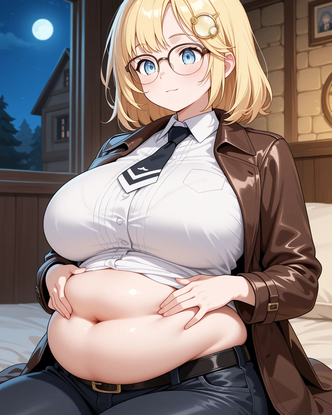 (daysies:1.7), forest backgrou,
sitting down on the floor,
obi strip,Brown jacket,longer sleeves,thigh band,white shirt,army suit,pencil_Skirt,lacepantyhose,upper legs,hason,nabel,
blond hairbl,green-eyed,By bangs,wavy short cut hair,(Hair between the eyes:1.3),
1 pregnant woman,20yr old,a mature female,Beautiful Finger,Beautiful long legs,beaturiful body,Beautiful nose,Beautiful character design,perfect eyes,s the perfect face,
looking at viewert,
NSFW,offcial art,Extremely detailed CG Unity 8K wallpaper,Perfect lighting,Extremely colorful,Bright_Front_face_lighting,
(tmasterpiece:1.0),(Best_quality:1.0), 超A high resolution,4K,Hyper-detailing,
photography of, 8K, hdr, A high resolution, hoang lap:1.2, Kodak Portra 400, filmgrain, The background is blurred out, Bokeh:1.2, Lens glare, (vibrant_Color:1.2)
(big breasts beautiful,Large_Breasts:1.0), (Beautiful_face:1.5),(Narrow_waistup),