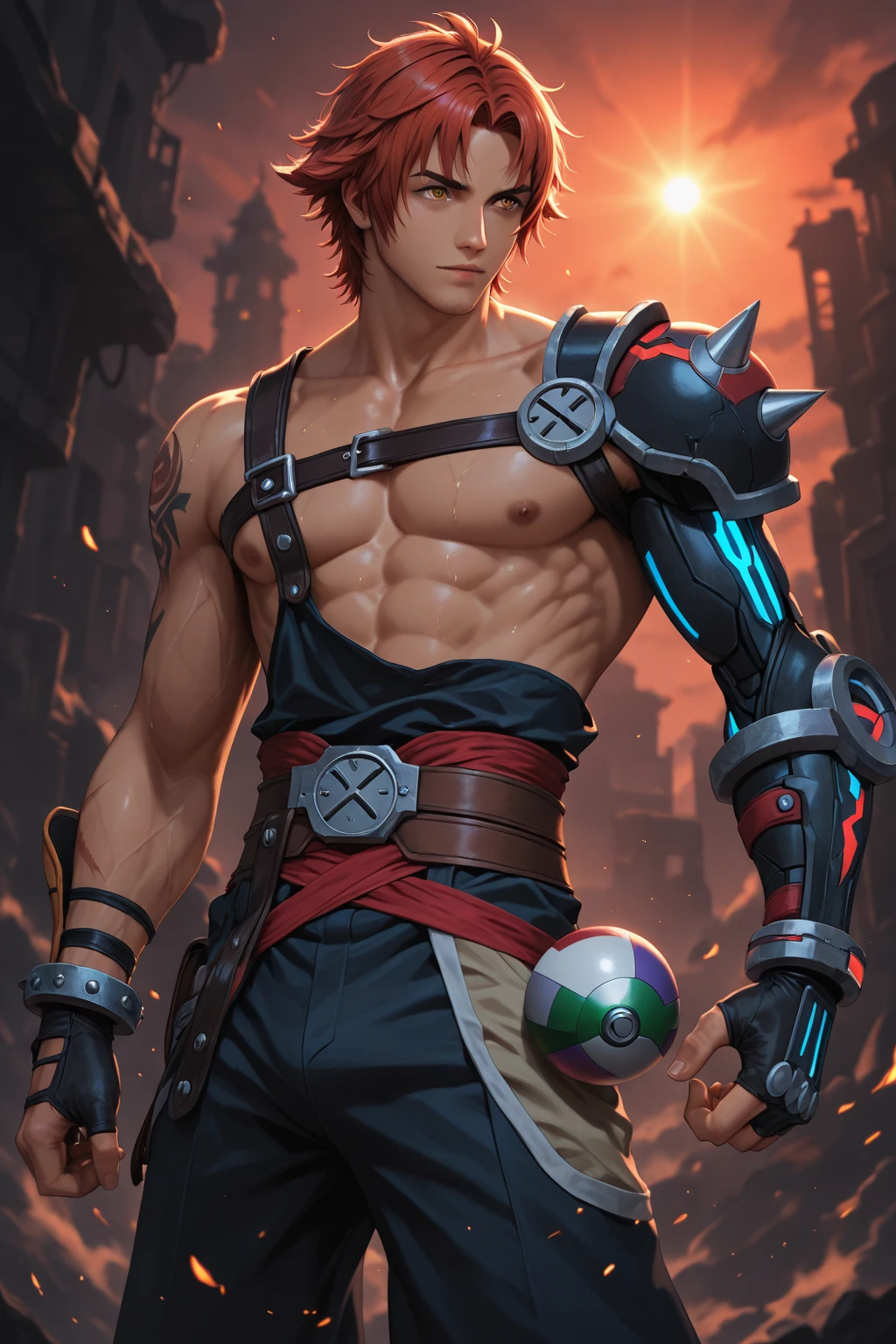 (Very large muscles:1.5)，(Very big penis:1.5)，armor，(Black tentacles cling to me)，Young Boy，Ninja，Sexual，Primary school students，Excited，desire，erection，Bodybuilding，Sex，Drooling，suffer，Captured by tentacles，Just a penis，Deep chest muscles and strong arms，Rockman turns into a Super Saiyan,Full body image,Your penis is as big as your arm,（Sweaty　:1.8)(ejaculation:1.6)（（ejaculation:1.8））,（（Drooling））