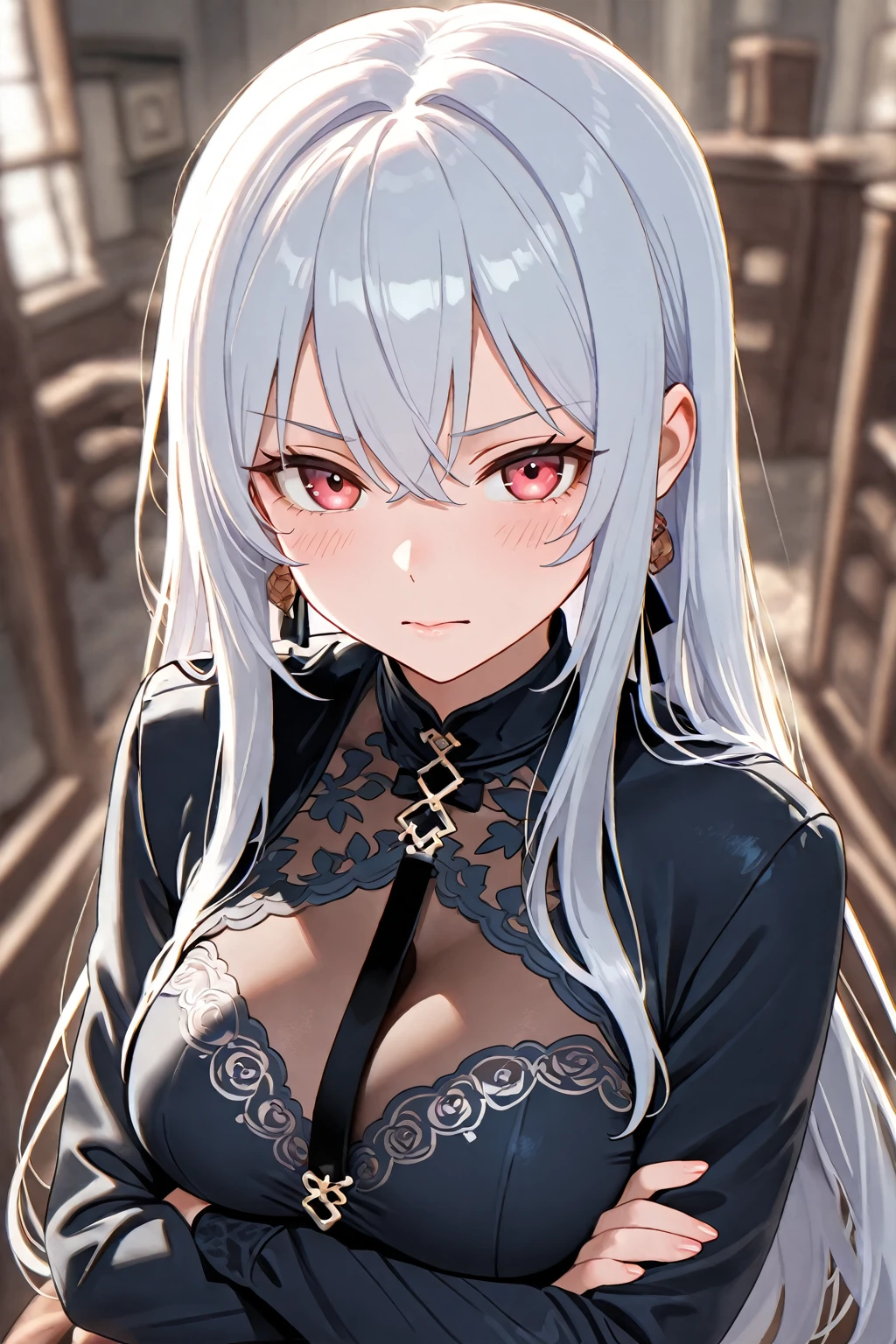 2females, white hair, red eyes, (miss，Royal sister_shooting:1.2), breasts focus, long hair, side lock,angry expression，Extreme panic，Chest front close-up，After being violated ，Fear的,(Fear:1.1) Express,tattoo，腹部tattoo,Red-faced， mood lighting, moody,, In gorgeous hotel, Large silk bed, dusty, post apocalyptic, net, superb, Beautiful 8k wallpaper,camel hoof ，Very detailed, complex patterns，Sexy and enchanting，Bare breasts 2/3，huge （d），multiple colour，The bright sun shines on the body，，Inside completely naked，torn clothes，It has a queen-like temperament，Succubus，Majestic Duchess