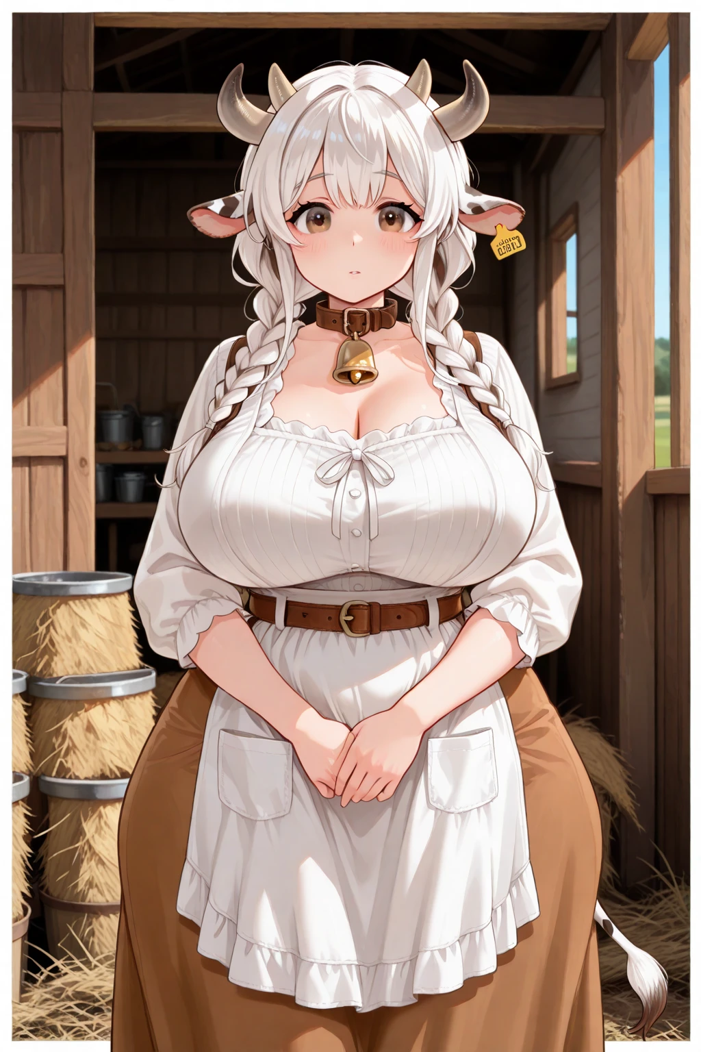 A naked girl with a goat's head, black hair on the lower half of her body, and hooves on her feet,Extremely thin body,Small breasts,Beautiful nipples,Crouching pose,Very long arms,Long, pointed claws,Black realistic goat face,Goat Eyes