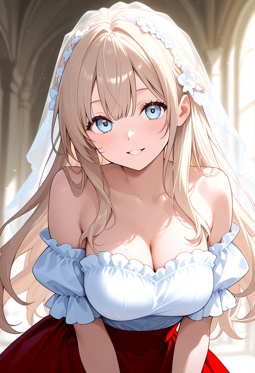 (masterpiece, Highest quality, beautifully、aesthetic:1.3), View your viewers, One person, alone, (compensate, Long Hair, Light beige hair, blue eyes:1.2), Octane Rendering, Bridal Veil, lace trim dress, See through, Wedding dress, Very detailed, nsfw, 25-year-old female,((Large breasts)), look up,Sweaty,Bukkake in the face,Bukkake in the mouth, erect nipple, Church at night,Detailed skin,Happy,look up,(Watery eye,excessive cum on tongue, cum in mouth) ,Raise your bangs,steam, (background crowd of men), Background Blur