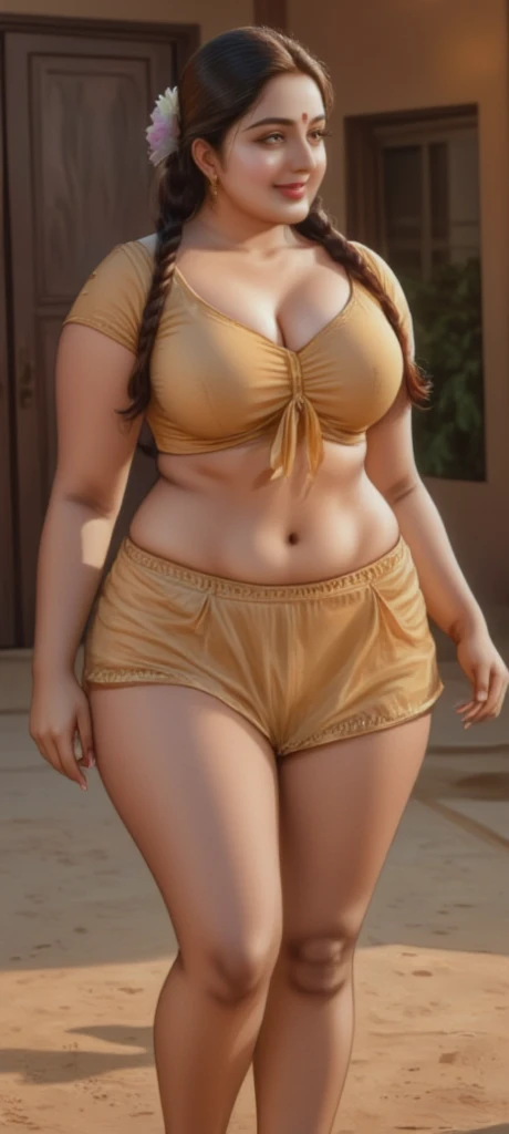 masterpiece, (photorealistic), (8k wallpaper) , (best quality), perfect quality, solo, (detailed eyes:0.9), girl, Chel, arm on hip, latin, face : ( very beautiful face, cute face, pleasure, closed eyes, small smile, thin face, perfect face ), figure: (very full figure, sexy, sexy pose, very thicc, curvy, very chubby, chubby belly, navel, love handles, muffin top, fat thighs, thunder thighs, fat ass), clothes : ( tight loincloth )