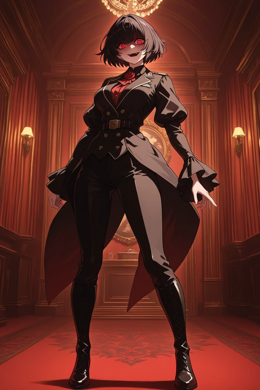 Blonde woman，Long coat，Rear View，silhouette，Sexy Body，Red Forest，Red Moon，Red Night，