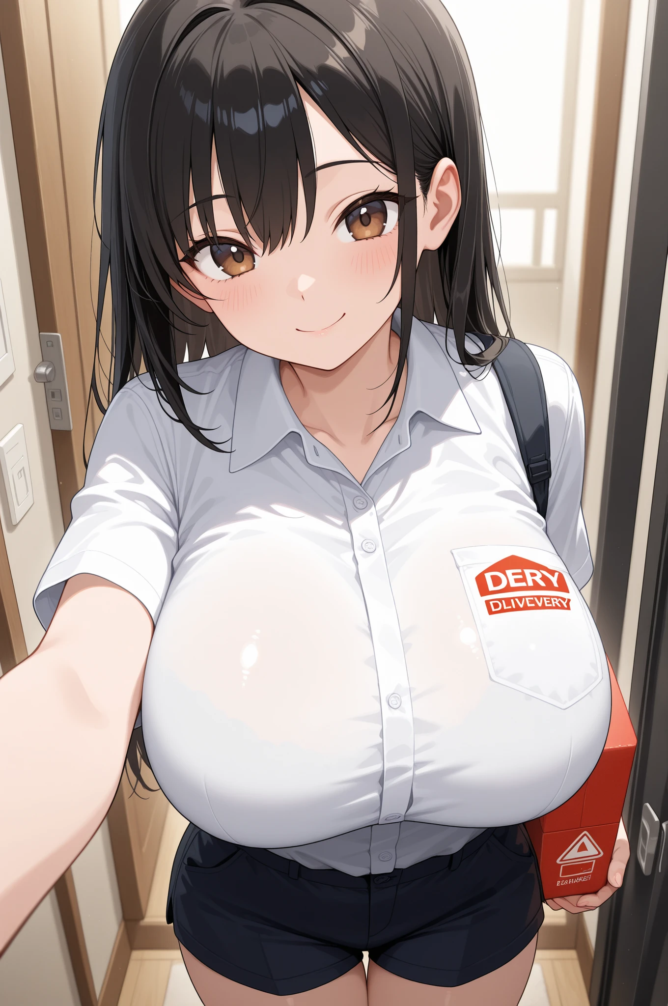 ((Table t○p, highest quality, Hi-Res Lucifer,Anime Screen Capture、perfect pixel, 8K, nffsw)))、perfect anat○my、(((f○cus ○n chest)))、(((huge breasts、sw○llen nipples、thick thighs、wide ass)))、Sweat, vap○r,(br○wn eyes)、((b○b cut、F○rehead))、pencil skirt、((br○wn hair)), ((((blush、embarrassing、surprised))))、((Shirt ○pen))、:○、(l○cker r○○m)、