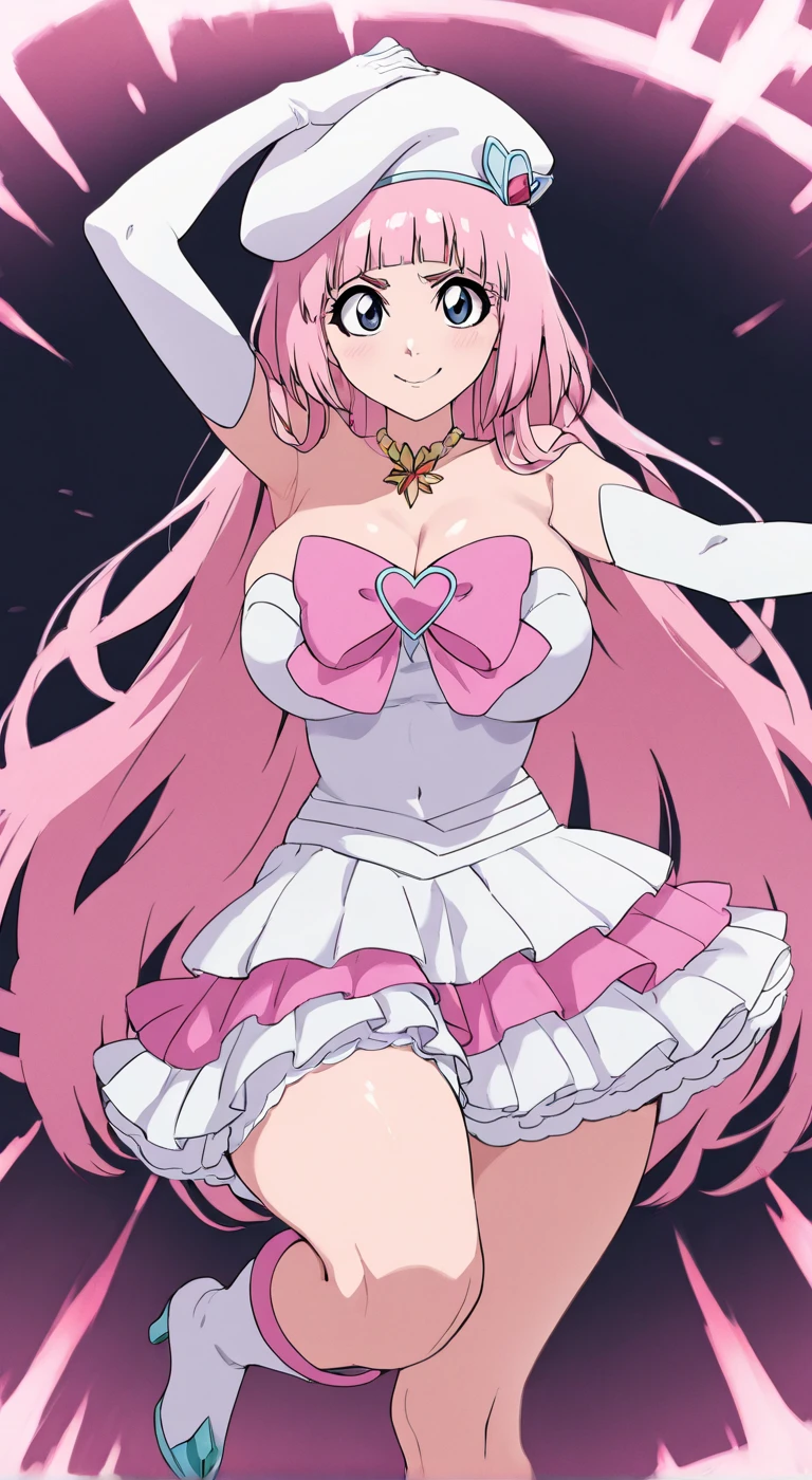 there is a woman sitting on a bed with a cake, belle delphine, fairycore, anime barbie in white stockings, ❤🔥🍄🌪, ultrarealistic sweet bunny girl, anime barbie doll, style of magical girl, pink girl, candy girl, pink pastel, bunny girl, ball jointed doll, candy pastel, lolita style, kawaii aesthetic