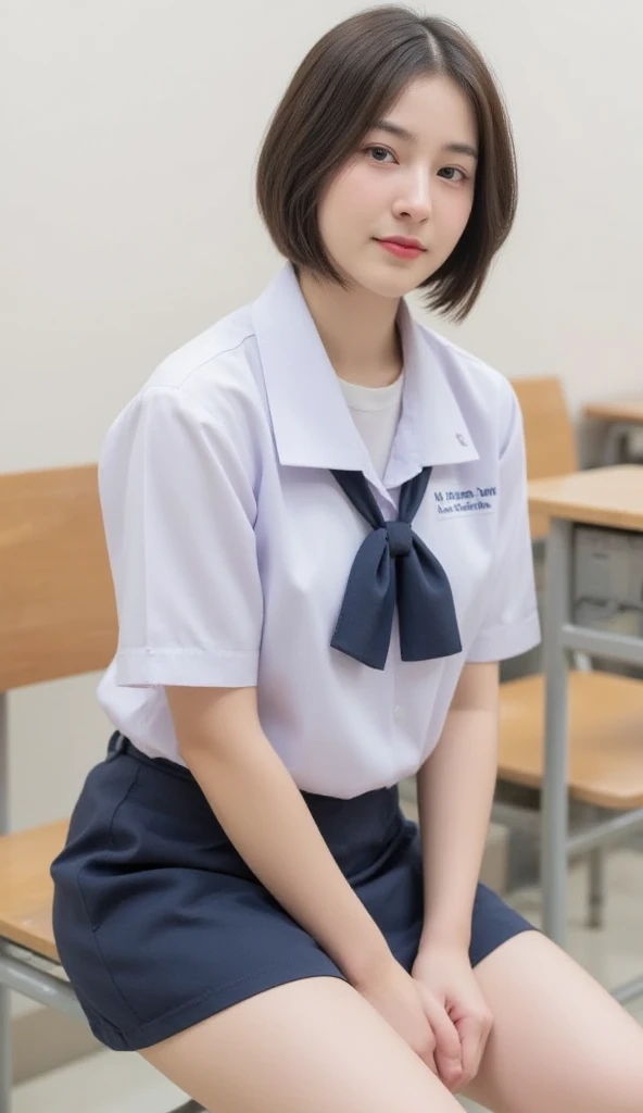 (8k, RAW photo, best quality, masterpiece:1.2), ultra detailed, ultra high res, high-resolution,(realistic, photo realistic:1.4),depth of field, realistic shadow, caustics, natural shading, photon mapping, fine-textured, perfectly focused,
BREAK
cinematic lighting, soft lighting, HDR, SIGMA 24 mm F/2.8, ISO 400, 1/125 sec shutter,an extremely delicate and beautiful, extremely detailed, 8k wallpaper, Amazing, finely detail, huge file size, extremely detailed CG, unity 8k wallpaper, official art, perfect artwork, production art,
BREAK
((Beautiful detailed eyes, Natural Color Lip, Soft white skin that shines with every detail, 18 years old)), 1 girl, solo, blush, full breasts,
BREAK
short hair, pink hair, fluffy bob cut,
BREAK
eyebrows visible through hair, open mouth, smile,
BREAK
(school uniform, short sleeve, mini skirt:1.5), red bow, ribbon,
BREAK
looking at viewer,
BREAK
squatting, from below