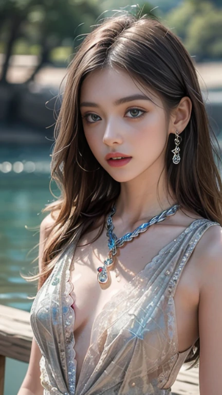 ((masterpiece:1.4)、(Highest quality:1.4)、(Realistic:1.7))、Masterpiece:1.4、Pretty Girl 0.3、(1:1.4)、cute、(Portrait Photography:1.4)、(Close-up photo:1.7)、(An outfit that emphasizes beautiful breasts:1.4)、Sharp focus:1.5、Detailed eyes、double eyelid、{Long Hair}、Beautiful woman with perfect figure:1.4、Perfect proportions:1.4、(Anatomically correct body shape:1.4)、well-proportioned and beautiful udder:1.2、Upper body photo shoot:1.2、Beautiful expression、Resistance、Dark Background、ponytail、Nikon SLR D6、Natural light、Lighting technology that creates beautiful expressions、Ideal lighting、RAW Photos、Red lips、Beautiful face with long face、choker:1.4、necklace:1.4、Earrings:1.4、1 Screen Display