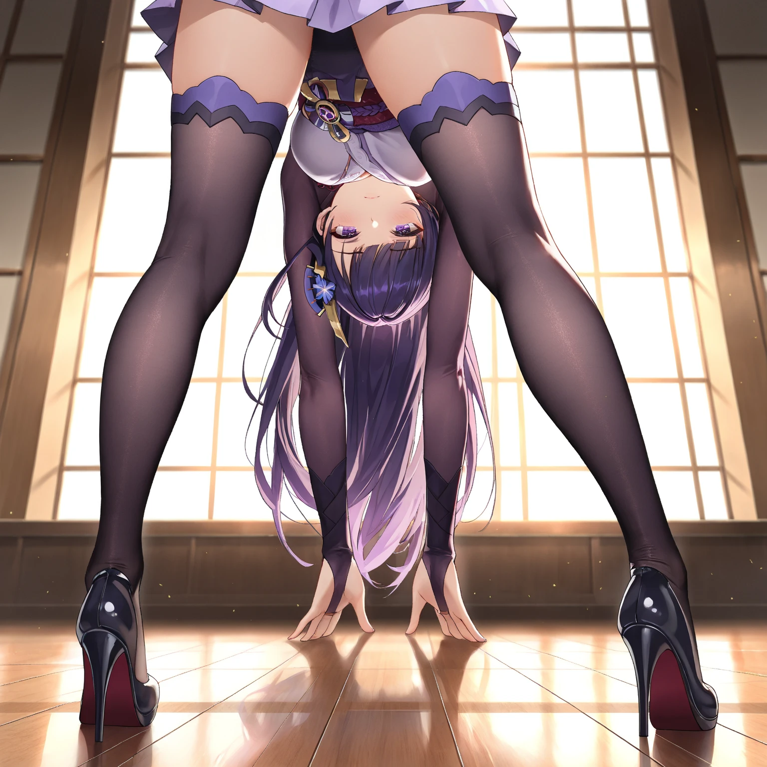 masterpiece, 最high quality, High resolution, Final Fantasy 7、Tifa Lockhart、Black torn clothes 、Black ripped pantyhose、Dark church at night、sexy、Wearing a mini skirt、Thin legs、Big Breasts、Slim figure、high quality CG Tone、Torn black panties、Defeat scene、Losing to a woman、Fall forward to the floor、Surrounded by women、Shabby、Wriggle your body、Face down