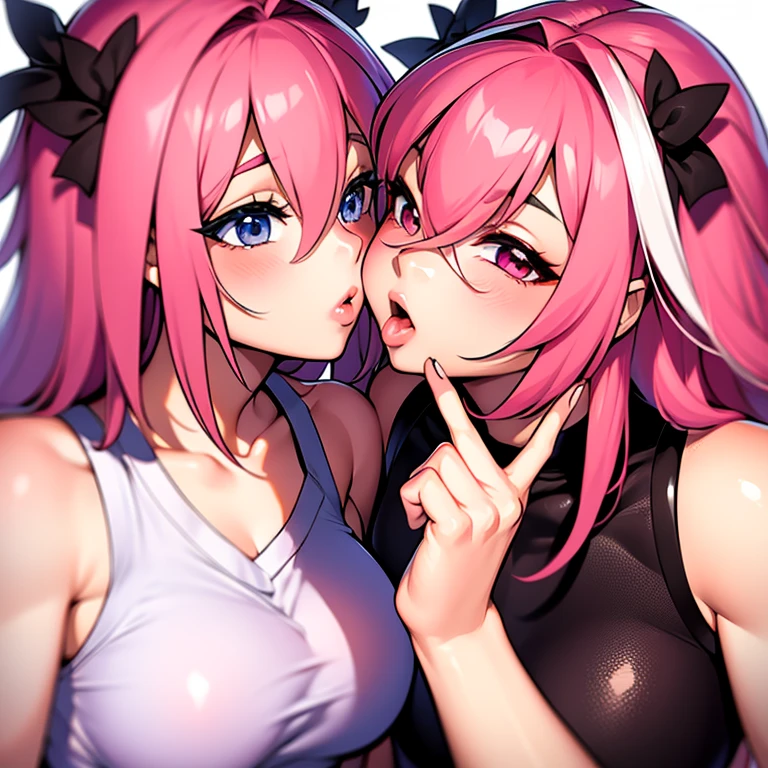 mastute piece,Best Quality,insanely detailed,8k cg,nsfw,
pov,viewer is lying on back,(2girls,2girls lean close to eachother with the viewer in between,nudi-ty,blush,shy,ecstasy face,gasping,trembling,pink hair,perfect breasts,perfect nipples,perfect five fingers,open mouth,heart_shaped pupils),
room,on bed,