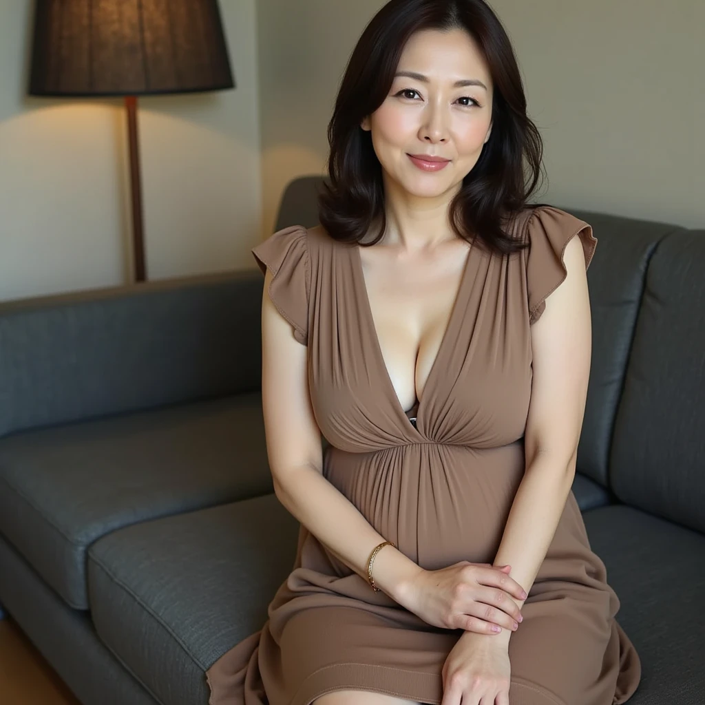 A busty old woman,my belly is so big,Very plump,big breasts,orange, blue and green gradient turtleneck dress,Standing on the beach by the sea,woman,big pelvis、Lack of photos、high heels,long legs and white skin,shining,pretty woman in shorts,sitting,living room,wet clothes,clean,No sleeve,Don'Do not show reservations in photos,smile,sunlight,looks like 1.up to 8 meters,big breasts and thin waist,many wrinkles, long legs,super dense skin,unclog pores,panorama,90 years old,高贵优雅的日本woman, perfect face, nice, (detailed facial features), Face is clean and beautiful,realistically, sharp focus, curl, wrinkles around the eyes,