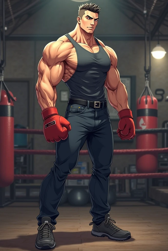 <lora:Sagat&Deliner:0.8> Sagat, blue short pants, cinematic pose