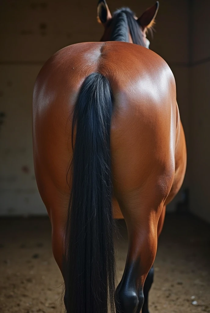 male alpha muscular horse tight anus plump ass cheeks, hairy anus, equine penis