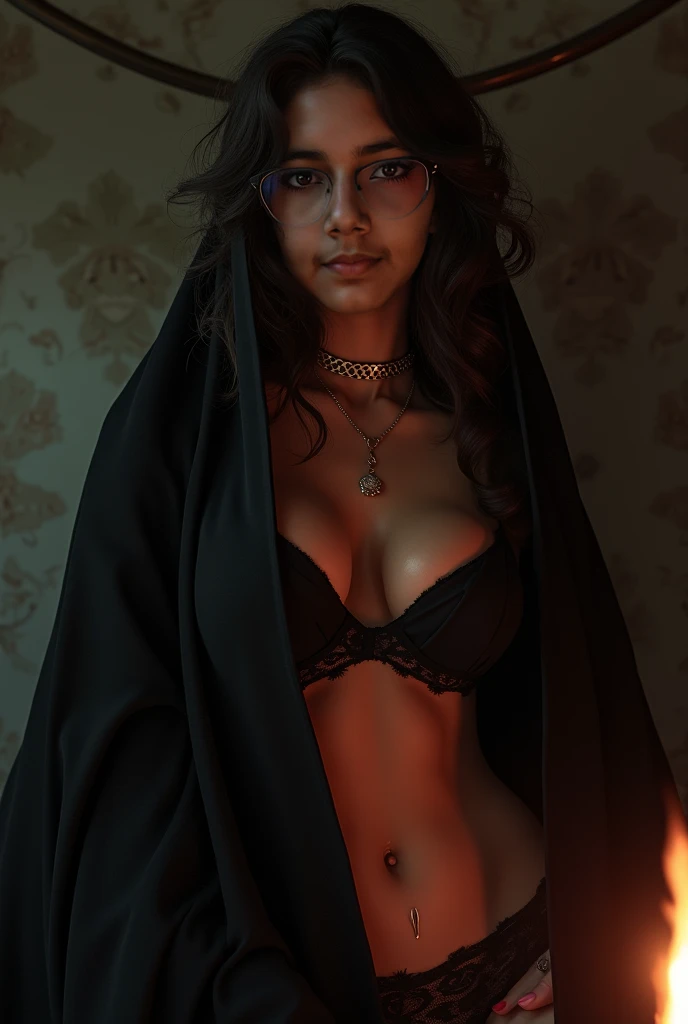 polarisation, one half breast hiden closed, darkness shadow storm, empire temple on fire, ancient empire raw sacred priestess wounded, shaved hairy, The breasts are tiny, the body wet red paint dirty covered with a lot of red blood scratshes scares, hood, The waist is slim, hairlong, planet, fog smoke, the cloak long lace, The waist is slim, fullbody, one breast hiden