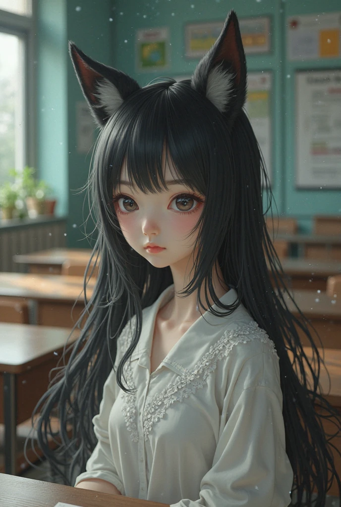 8k、Top image quality、girl with、cat ear、Sweet girl、with round face、Cute
