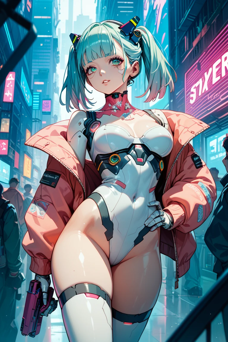 Cute little loli,(((Little Lori,Tiny little body,Petite))),(((6 years old))),((Very cute and beautiful aqua hair anime little loli walking down the street)),(((Naked whole body)))、 (((flat chest))),(((aqua hair:1.35,Long Aqua Hair,Colored inner hair,Ear breathing,))),((Heterochromia,Eye 1 Aqua,Eye 2 Pink,Perfect eyes,upward-eyed:1.3,Beautiful detailed eyes,finely detailed beautiful eye:1,big highlight on eyes:1.2,slanted eye)),(((Lustrous skin:1.5,bright skin: 1.5,skin tanned,Shiny skin,Very shiny skin,Shiny body,plastic glitter skin,exaggerated shiny skin))),(delicate detailed fingers,Detailed body,detailed arms,Human Hands,(Detailed face)), Cute,sluttish,,Erotic,(((NSFW))), (Barefoot,)((detailed costume)), (Dynamic Pose:1.0),Solo Focus,embarrassed,Centered,scale to fit the dimensions,thirds rule, Outdoors,((Night view)),(Neon synth wave of a very pretty city,Cyberpunk Night Street Background:1.5,dark sky,Thick clouds),Vehicles of the future,((neon light)),Thick clouds,(Cyberpunk style,neon light, (Synthwave theme background), Lonely street),(((Detailed background:1.25))), (Best Quality),(High resolution),(Sharp Focus),(ultra-detailliert),(Extremely detailed),(Very high quality artwork),8K_Wallpaper,(Highly detailed CG in 8K),(Very fine 8K CG),((hyper super ultra detailed perfect piece)),flawless,(((masutepiece))),Illustration,Vibrant colors,(Convoluted),High contrast,Selective lighting,double exposure,nffsw (High dynamic range),Post-processing,Background blur,