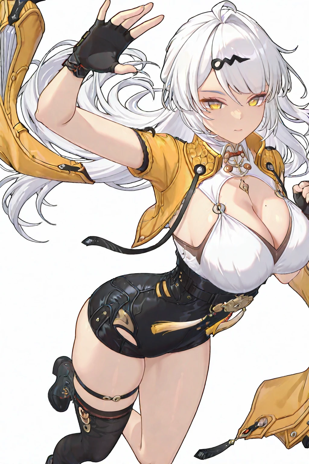 furry wolf girl white_hair big_boobs large_thigh large_ass huge_muscles