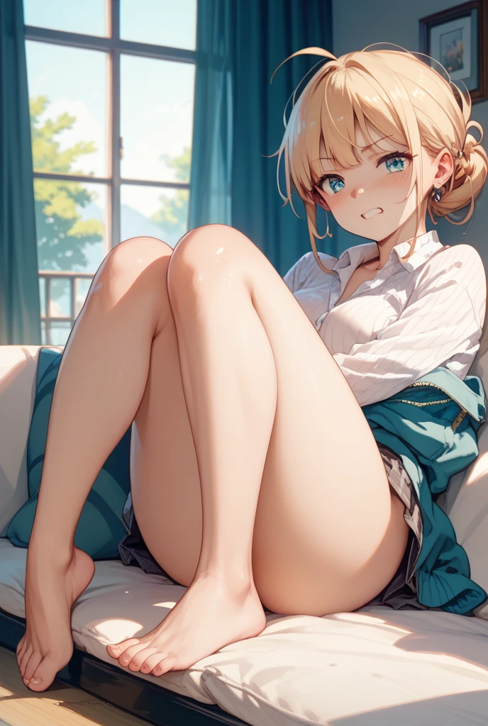 masterpiece, high quality, best quality, high resolution, 4k, high definition, beautiful lighting,highly detailed face, well drawn hands, well drawn legs,well drawn feet,well drawn eyes,1girl,nodoka, side ponytail,blonde hair, scrunchie,face only, face pov,blue eye,smiling,face close up,only face,blushing,open mouth,standing,<lora:nodoka-01:1>