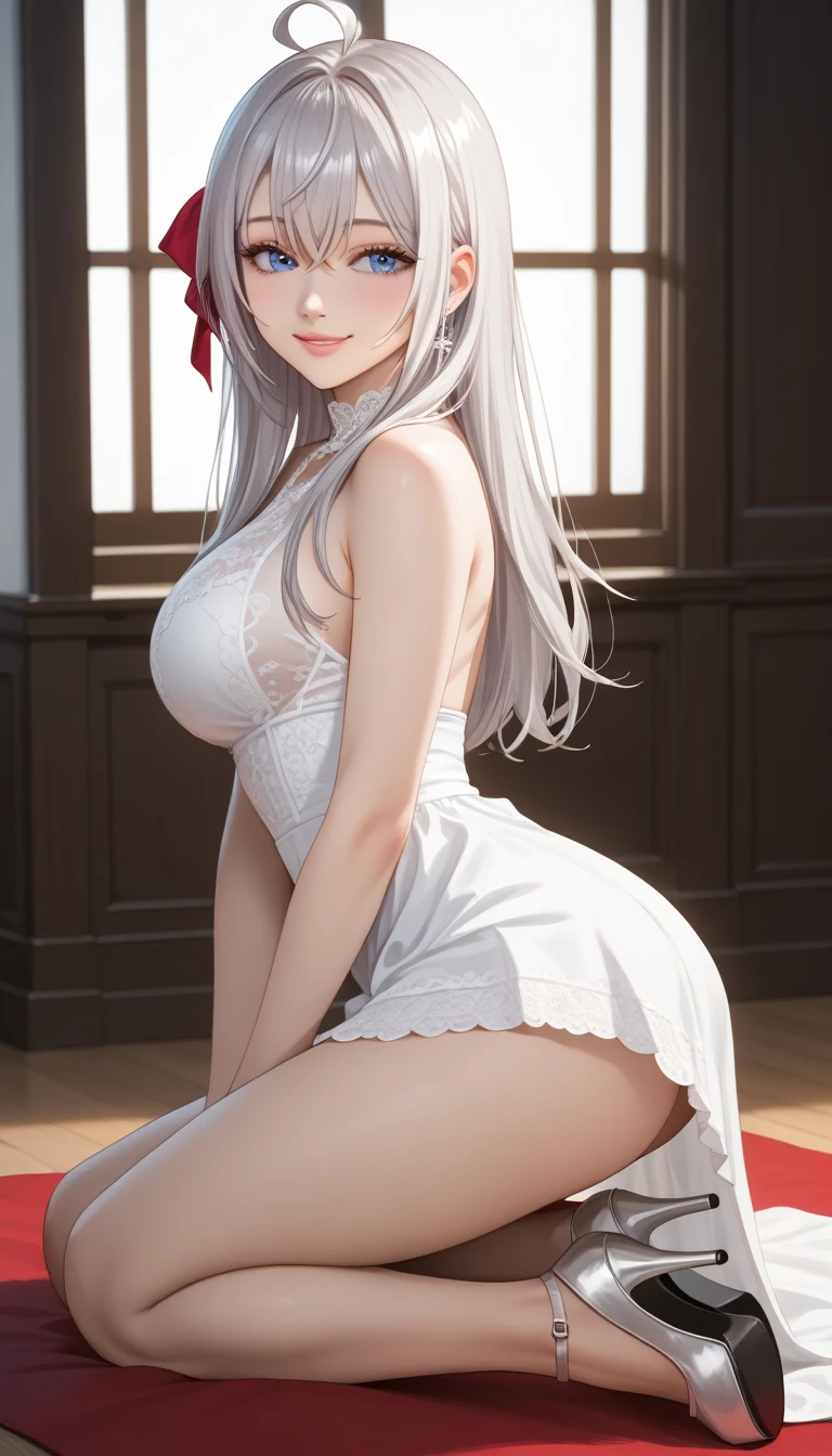 Big ass, perfect breast looking back,