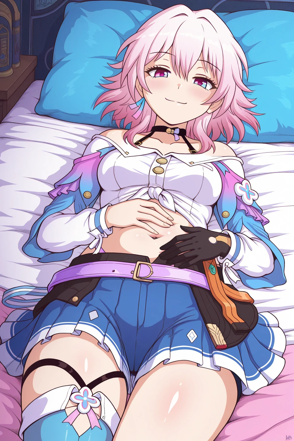 Nsfw, (master part, best quality;1.3), extremamente detalhado ,ultra detalhado, 1girl,sozinho, seios pequenos, ornamento de cabelo, jewelries, Brincos, Olhando para o Viewer, minissaia