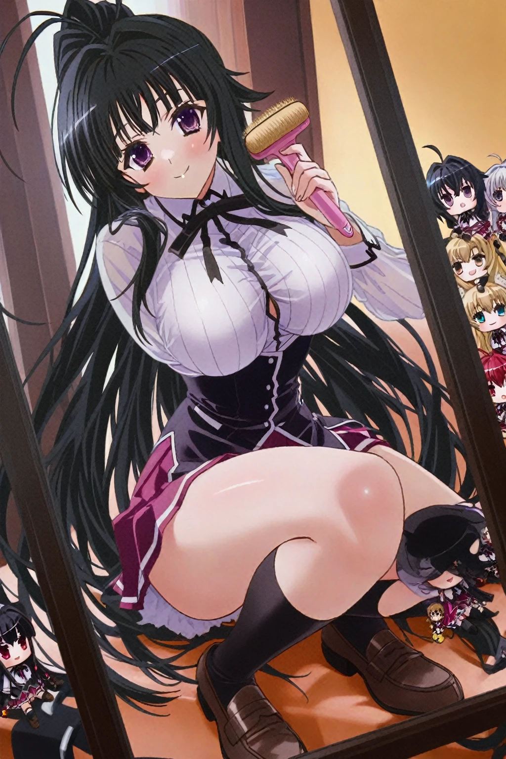 masterpiece, 最high quality, High resolution,  Final Fantasy 7、Tifa Lockhart、Black torn clothes 、Black ripped pantyhose、Dark church at night、sexy、Wearing a mini skirt、Thin legs、Big Breasts、Slim figure、high quality　CG Tone、Torn black panties、Surrounded by sadistic women、Sitting in a chair and being restrained、Black blindfold、While wriggling the body、trembling、A vibrator is inserted into her genitals、Forceful spurt of clear fluid from the genitals、Intense orgasm moment、panting loudly、Please open your mouth wide、黒いsexyな服、panic、A moment of intense ecstasy、Black long hair、The whole body is slippery with transparent lotion、Reluctant