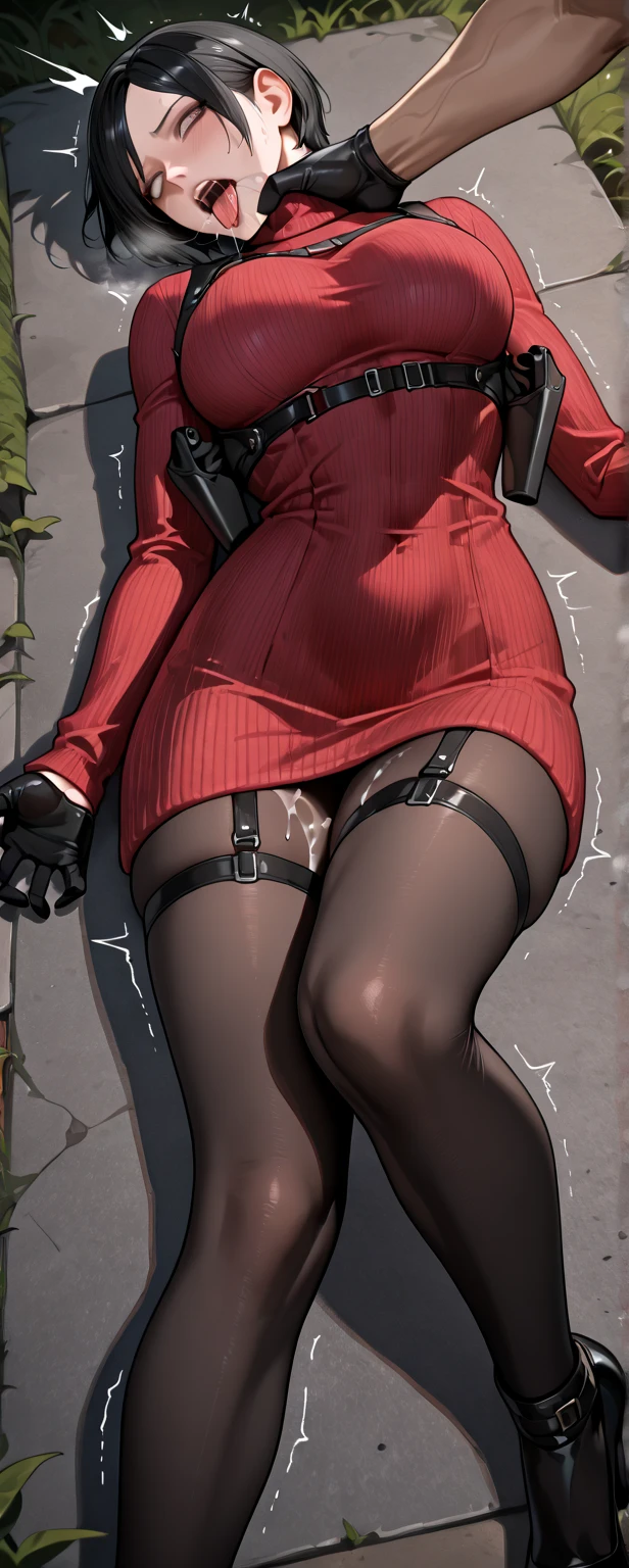 8K, RAW photos, best quality, masterpiece, Practical, Practical, (1 extreme beauty),full-body shot, The face is rich in detail, Fine particles, Double eyelids, eyelash, Grin, Lip detail, Light blond long hair, Large Breasts, (Black Lace Fishnet Bodysuit), ((Green hip skirt)), Cowboy shooting, , ((Written border depth)) ，Tape your mouth shut，Soaked white shirt、Blonde plump busty woman holding book and glasses, woman in black suit, Office attire for women, Wearing a suit，Wearing black glasses, wearing glasses，Sit with your legs open，Red high heels，White fishnet socks，Akimbo，Lean over,(bent over:1.5)，Thick thighs，

Proceed with caution，((17 year old Japanese girl)), (((Slim, Tight waist, Thin thighs, Thin arms))), (((side))), (((Firm and huge breasts:1.9))),(camel toe:1.5),(red g-string:1.3)，(Black hip skirt),(red heel:1.6),(long legs:1.9),(spread legs:1.4),(torn pencilskirt:1.5),(torn garter straps garter belt:1.3),(torn fishnet stocking:1.5),