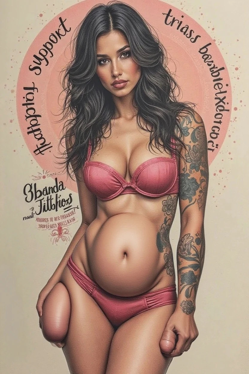 portrait slutty pregnant 1woman standing outside trailer park kentucky holding a cigarette choker bandana on head, tattoos, analog photo film grain cinematic highres high saturation      