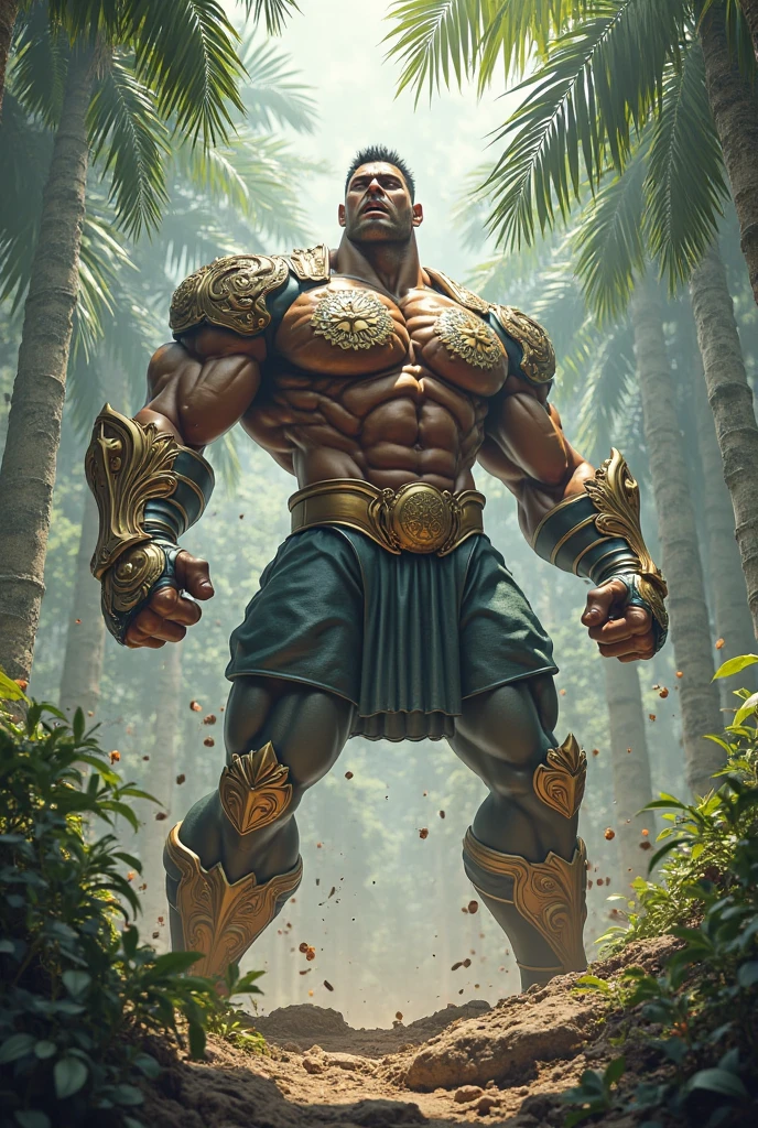 Goblin forte, super musculoso, realista, com pele vermelha, chifres grandes, cabelo branco grande e longo, olhos pretos e dentes para fora, render, Hd, full 4k, detalhado, feio, bravo, irritado, medieval no inferno, dark, gotic, renderizado, Daz studio, 3D