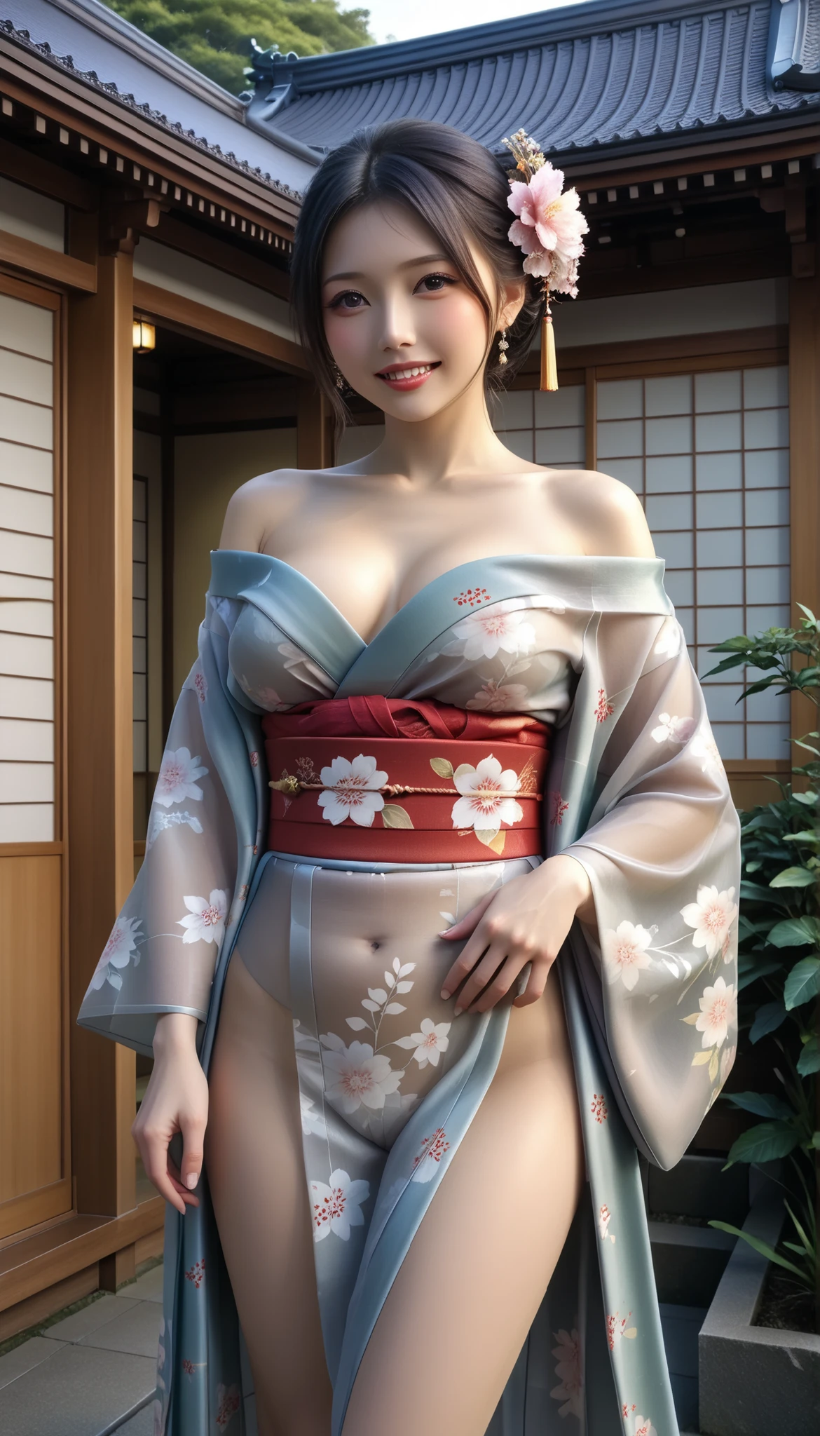 ((((Flat Chest)))、((((Small breasts with bulge))),Emo art:1.6),(8K, RAW Photos, Highest quality, masterpiece:1.3),(Realistic:1.25), High resolution, 超High resolution, dynamic,(colorful:1.35) , Light blooming effect,(Blurred Background), break 1 girl, alone,(Perfect Face:1.2),美しく優雅なwomanを表現する,(非常に美しいwomanが立っている),(Wide Shot:1.2),Big Breasts ,Nipples ,Intricate details, Adorable, Vibrant, Playful, (Perfect hands, Fine hand, Perfect Eyes, Fine grain),(great joy:1.3),(Improve:1.2), (Realistic Skin and Hair Texture, Beautiful in every detail & Gloss & significantly),Enchantingな, Decorated, Charm,Enchanting, Enchantingな, stylish, dizzying,(Healthy Body:1.2), break ((Fancy costumes:1.6),(Traditional kimono with colorful and shiny luxury Japan:1.4),(Luxury Japanese kimono:1.4,Pale-colored Japanese kimono ,Detailed embroidery:1.4)),(桜をあしらったEarringsやネックレス、As a hair accessory:1.3),break (Wind:1.4),Browsing Caution,(Scattering cherry blossoms:1.6),(Cherry blossom trees),(Cherry blossom petals fluttering, SakuraFubuki),(Highly detailed scene background), Blur the background,Mix 4,((((topless))))),1 girl,Japanese,23 years old,woman,Brown long straight hair,Detail face,Detail lips,Details,More Skin,double eyelid,Wet body,perfect body,Glossのある肌,Highest quality,日本のwoman一人,diamond,Earrings