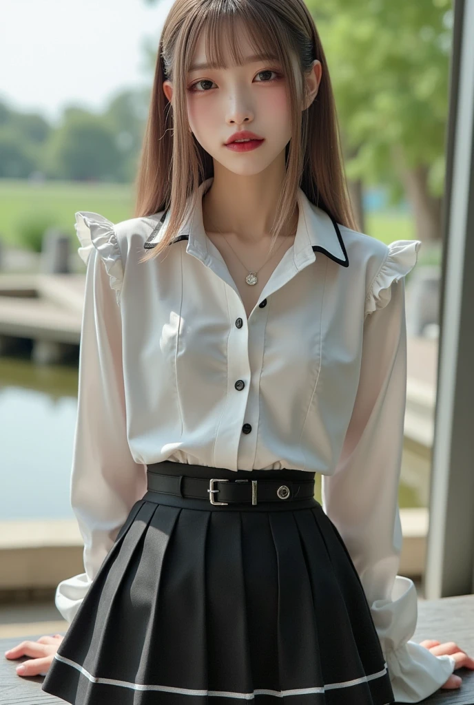 1 Girl,study,Soft Light,Chinese Beauty,Suspender dress,Long hair