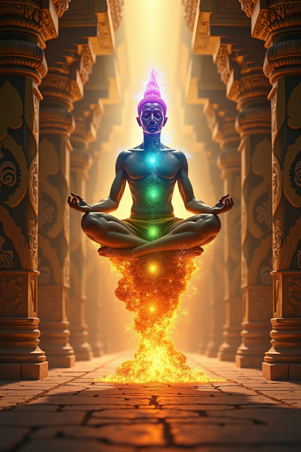 universe background, human body with (multiple arms:1.2), hand sign, meditation, psychedelic color, pixel