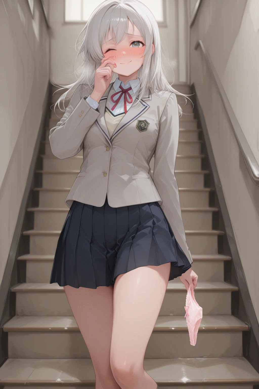 Anime girl in sexy school uniform
