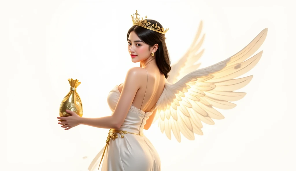 Imagine the breathtaking sight of a blonde angelic girl with pure white wings., Stand before you in heavenly splendor all day long. Her radiant smile is、Lighting up the sky while clutching a gorgeous trophy in delicate hands.Wearing a blindfold、 Trophies are、Shining brightly reflecting her glorious achievements. Her golden hair sways gently in the heavenly breezes, Her wings radiate an aura of grace and purity.. This heavenly being has done amazing things, そしてTrophies are彼女の献身と努力を象徴している. When we capture this heavenly vision with artistic flair,, Her divine being is、Bringing the stars to others、Inspire them to achieve great things. This enchanting scene is、Celebrating the triumph of an angelic girl&#39;s hard work and the beauty of her journey to heaven.