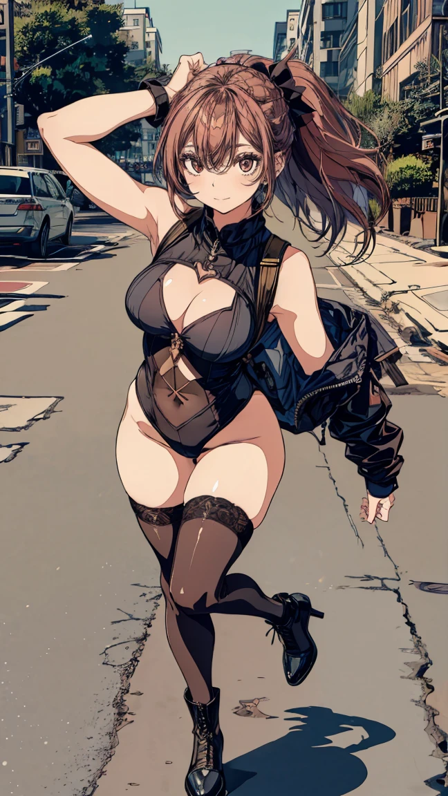 1girl, fox ears, fox tail, dark brown hair, green eyes, masterpiece, SFW, sexy, shiny clothes, stripper, stripper pole, pole dancing, wet look, wide hips, thick thighs, mature woman,