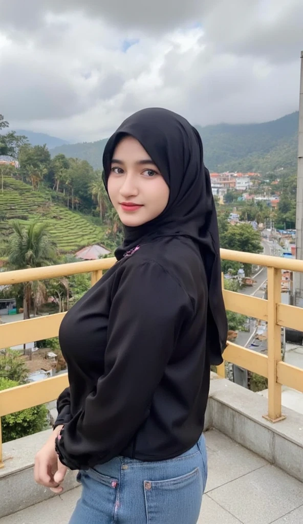 Seorang muslimah yang tersenyum