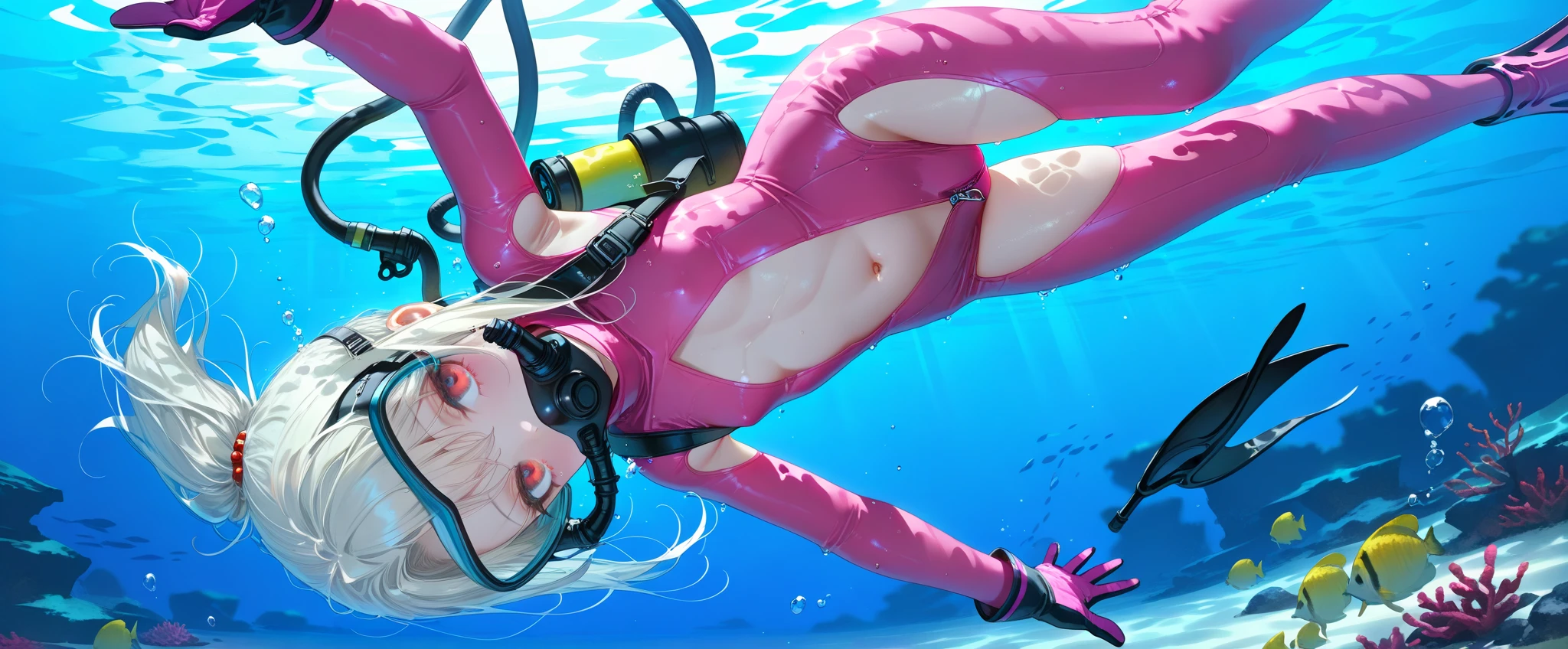 Live-action quality、​masterpiece, top-quality, The ultra -The high-definition, Top resolution, ighly detailed,Tentacle bodysuit with exposed skin only on the chest and crotch, View Viewers, crying how bright、Ecstatic look, red blush,Dappled sunlight, Sea sand beach, tentacles,Spread your legs and stretch them forward, Vaginal with tentacles inserted ,Shorthair,a blond,A 12-year-old girl,